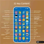 Çocuk Oyuncak Telefon - Pembe - 15 Tuşlu - Temel Model - 4