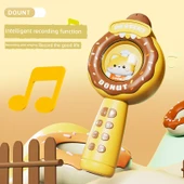 Çocuk Bluetooth Karaoke Mikrofon Oyuncak - Kahverengi (Bluetooth + Erken Eğitim + Kayıt + USB Şarj) - 4