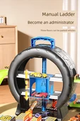 Çocuklar için Puzzle Oyuncak - Standart Versiyon [4 Alaşım Araba + Yol İşaretleri] Lastik Park Yeri - 9