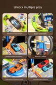 Çocuklar için Puzzle Oyuncak - Standart Versiyon [4 Alaşım Araba + Yol İşaretleri] Lastik Park Yeri - 8