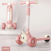 Çocuk Araba Puzzle Oyuncak - Pembe - Katlanabilir, Hummer Flaş Tekerlekli ve Müzikli - 1