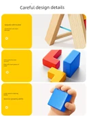 Tetris Eğitici Ahşap Blok Oyuncak - Tetris + Dijital Çevirme Oyunu - 5