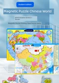Manyetik Coğrafya Puzzle Haritası - Orta Boy Çin + Dünya Puzzle [295 × 210mm] - 8