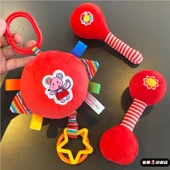 Yumuşak Kumaş Bebek Oyuncağı - Aslan Topu + Dambıl + Aslan Çıngırak - 2