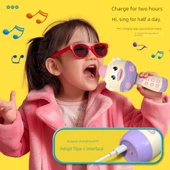 Çocuklar için Sevimli Ördek Mikrofonlu Karaoke Makinesi - Sarı (Model 2) - 5
