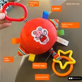 Yumuşak Kumaş Bebek Oyuncağı - Kırmızı Top + Dambıl - 5