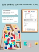 Tetris Puzzle Oyuncak - Büyük Boy - Altı Raylı Kaydırak ve Park Yeri (7 Kayın Arabalı) thumbnail 6