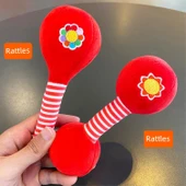 Yumuşak Kumaş Bebek Oyuncağı - Kırmızı Top + Dambıl - 10