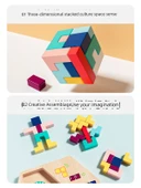 Tetris Puzzle Oyuncak - Büyük Boy - Altı Raylı Kaydırak ve Park Yeri (7 Kayın Arabalı) thumbnail 5