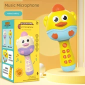 Çocuklar için Sevimli Ördek Mikrofonlu Karaoke Makinesi - Sarı (Model 2) - 1