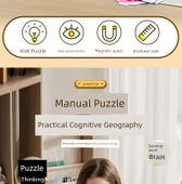 Orta Boy Manyetik Çin Haritası Puzzle - Kancalı ve Askılı - 10