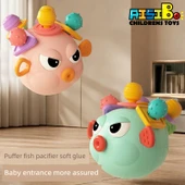 Bebek Silikon Diş Kaşıma Topu - Büyük Boy Pufidik - Elmas Kırmızı - 2