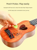 Çocuk Ukulele Gitar 45cm Kalp Delikli Turuncu - 3