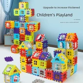 Çocuklar için Ev Yapı Blokları - 228 Parça - Saklama Kutulu - 55 Pencere Parçalı thumbnail 4