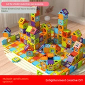 Çocuklar için Ev Yapı Blokları - 228 Parça - Saklama Kutulu - 55 Pencere Parçalı thumbnail 3