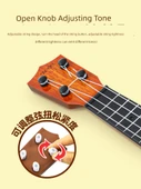 Çocuk Ukulele Gitar 45cm Kalp Delikli Turuncu - 4