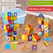 Çocuklar için Ev Yapı Blokları - 228 Parça - Saklama Kutulu - 55 Pencere Parçalı thumbnail 1
