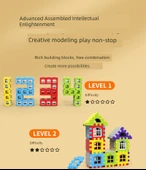 Çocuklar için Ev Yapı Blokları - 228 Parça - Saklama Kutulu - 55 Pencere Parçalı thumbnail 10