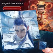 Manyetik Blok Puzzle Oyuncak - 1 Paket (16 Büyük Parça) thumbnail 9