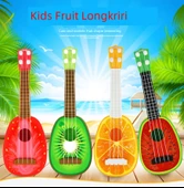 Çocuk Meyve Ukulele Gitar - Büyük Kivi - 6