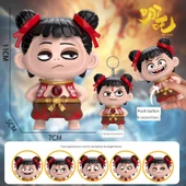 Nezha Yüz Değiştiren Oyuncak Bebek - 1 Adet Anahtarlık Hediyeli - 1