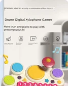 Elektronik Klavye ve Davul Seti - Göl Mavisi - Şarjlı - Hediye Kutulu thumbnail 8