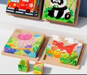 Ahşap Altı Yüzlü Puzzle - Okyanus + Tepsi (16 Parça) - 9