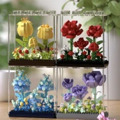 DIY Sukulent Saksı Yapı Taşları - Qimeng Çiçek Kutusu B [4 Kutu] 1280+ Parça - 1