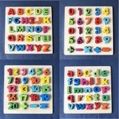 Ahşap Harf Sayı Puzzle - 3D Bloklar - Küçük Harfler - 9