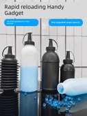 7-8mm Su Bombası Hızlı Doldurma Aparatı - 600ml Siyah Kompresyon Şişe - 7