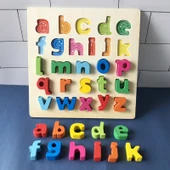 Ahşap Harf Sayı Puzzle - 3D Bloklar - Küçük Harfler - 1