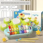 Elektronik Klavye ve Davul Seti - Göl Mavisi - Şarjlı - Hediye Kutulu thumbnail 1