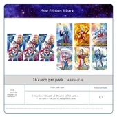 Ultraman Kart Oyunu Yıldız Versiyonu - [Bomba 6] Yıldız Seri 3 Paket 48 Kart - 1