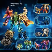 Dönüşen Dinozor Robot Oyuncak - 5'li Set Silahlı - 1