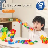 Montessori Eğitici Oyuncak - Yumuşak Kauçuk Bloklar 128 Parça - Çanta - 2
