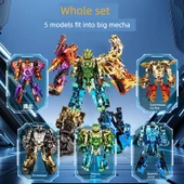 Dönüşen Dinozor Robot Oyuncak - 5'li Set Silahlı - 6
