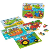Ahşap 4'ü 1 Arada Puzzle Seti - Kirpi - 4