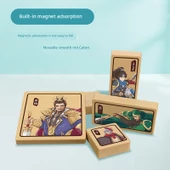 Manyetik Üç Krallık Klotski Bulmacası - Beyaz - Küçük Boy - 6