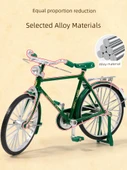 Retro Alaşım Bisiklet Model Seti - 2'li Paket - Siyah Pompalı Çanta ile - 4