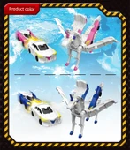Kanatlı Tianma Dönüşen Pony Unicorn Araba Robot Oyuncak - Renkli Pembe - 10