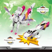 Kanatlı Tianma Dönüşen Pony Unicorn Araba Robot Oyuncak - Renkli Pembe - 4