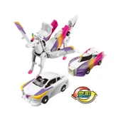 Kanatlı Tianma Dönüşen Pony Unicorn Araba Robot Oyuncak - Renkli Pembe - 6