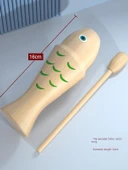 Orff Çocuk Perküsyon Balık Şekilli Ahşap Blok - Kırmızı - 2