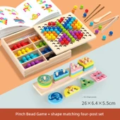 Çocuklar için Renk Tanıma Oyuncak Seti - Şekil Eşleştirme Dört Sütunlu thumbnail 1