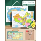 Manyetik Dünya Haritası Puzzle - Büyük Boy Çin ve Dünya Yapboz Seti thumbnail 10
