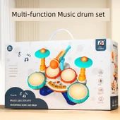 Çocuk Müzik Oyuncak Davul Seti - Şarjlı - Dört Taraflı - Miks Davul Modu thumbnail 2
