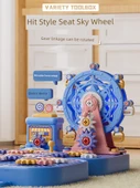 Çocuklar için Vidalı Oyuncak - Mavi Elektrikli Lüks Set - 258 Parça - 3