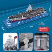 Askeri Savaş Gemisi Uçak Gemisi Model Yapı Taşları - M2084 Fujian Savaş Gemisi [1671 Parça] - 4