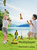 Çocuk Roket Fırlatıcı Oyuncak Seti - Çiftli Fırlatıcı + 6 Roket - 3