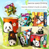 3D Geometrik Panda Küp Oyuncak - Kare - 3